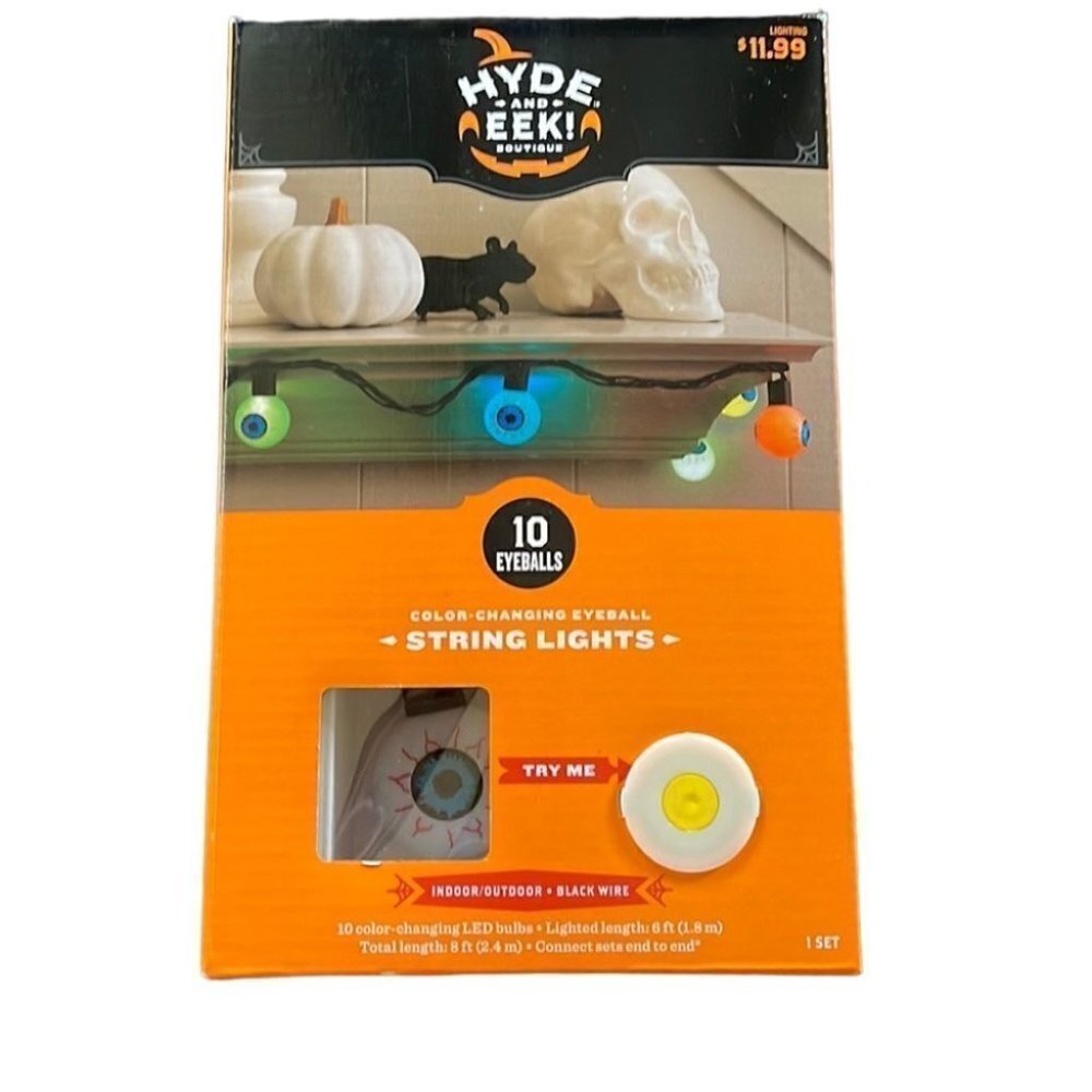 Halloween Color Changing Eyeball String Lights Hide & Eek